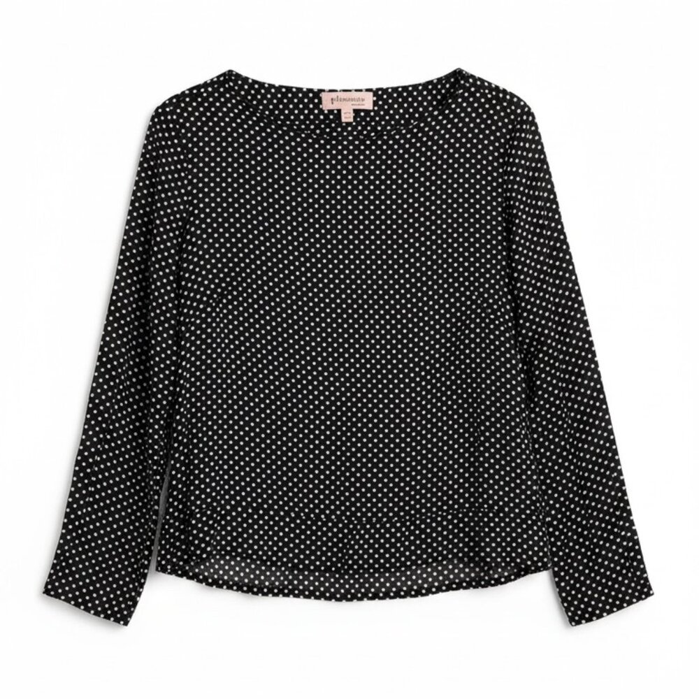 Philosophy black and white polka dot blouse
